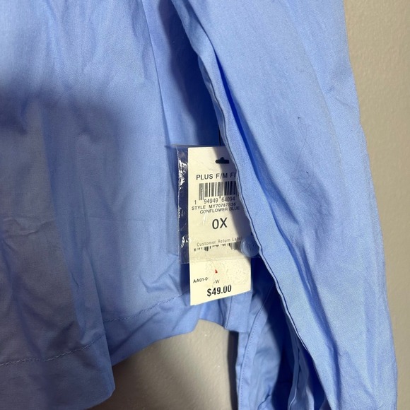 And Now This Cropped Shirt Blouse Top Long Sleeve Button Down Blue Size 0X NWT - Picture 6 of 7
